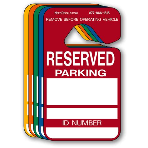 reserved parking permit hang tags mirror permit tags