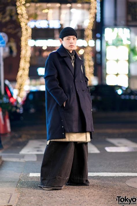 mens japanese street style w balenciaga super wide leg jeans fad