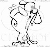 Outlined Whining Dog Illustration Toonaday Clipart Royalty Vector 2021 sketch template