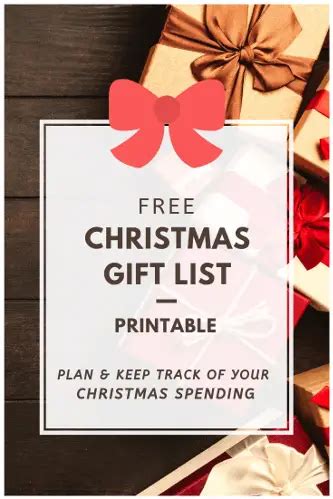printable christmas gift list planner