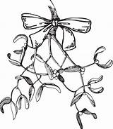 Mistletoe Christmas Clipart Bow Drawing Sprig Clip Transparent Xmas Etc Getdrawings Usf Edu sketch template
