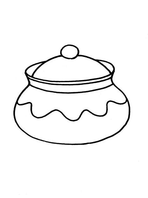 coloring page  pot  lid