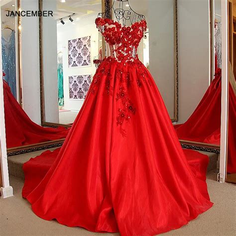 ls avond jurken lang red party gowns lace     beaded lace satin long formal