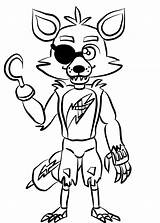 Coloring Pages Fnaf Nights Five Foxy Freddy Printable Freddys Print Pirate sketch template