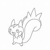 Pachirisu Coloring Pokemon Pages Template sketch template