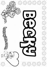 Becky Coloring Color Pages Name Template Letter sketch template