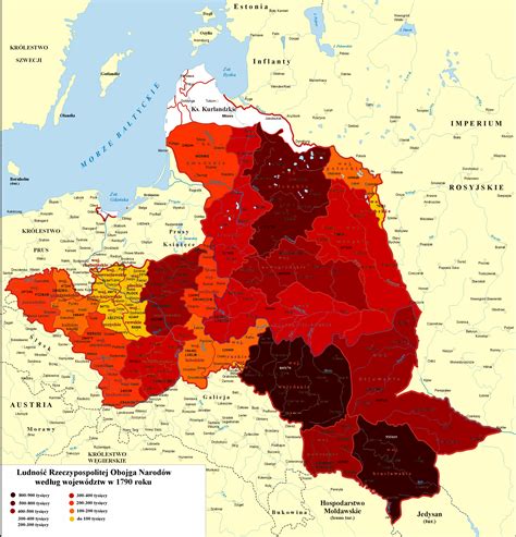 Poland [1790] Number Of Inhabitants Of The Polish Lithuanian