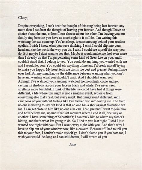 the mortal instruments series if you haven t read it read this letter