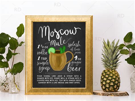moscow mule recipe card  print besto blog