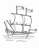 Coloring Caravel Pirate Gemi Coloringhome Mayflower sketch template