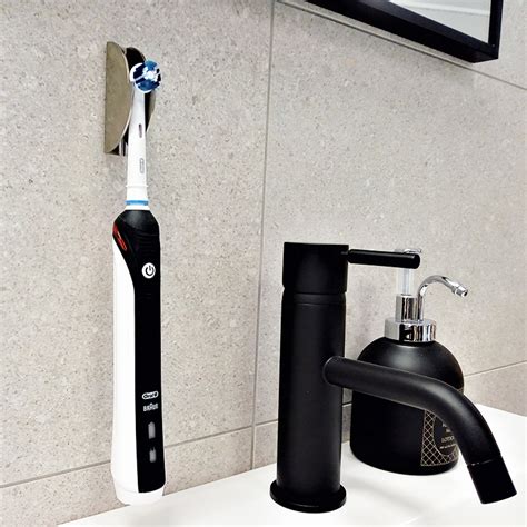 wall mounted electric toothbrush holder easy  attach holder