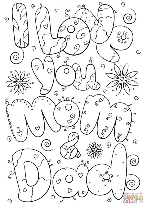 love  mom  dad coloring page  printable coloring pages