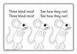 Blind Mice Three Colouring Sparklebox sketch template