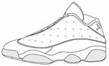Jordan Coloring Shoe Pages Drawing Retro Clipart Library sketch template