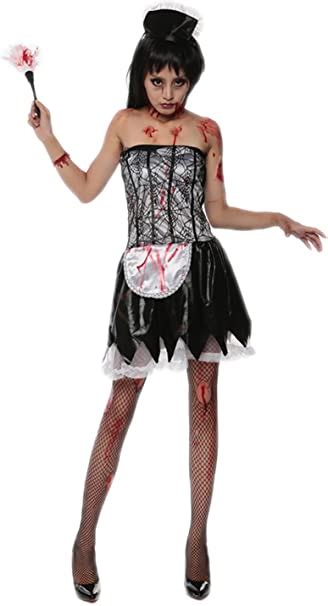 jj gogo french maid costume adult halloween fancy zombie