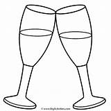 Coloring Glasses Pages Champagne Years Glass Printable Year Happy Drinks Color Print Designlooter Getcolorings 72kb 640px sketch template