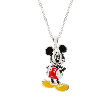 disney disney mickey mouse jewelry silver plated classic pose pendant necklace  walmart