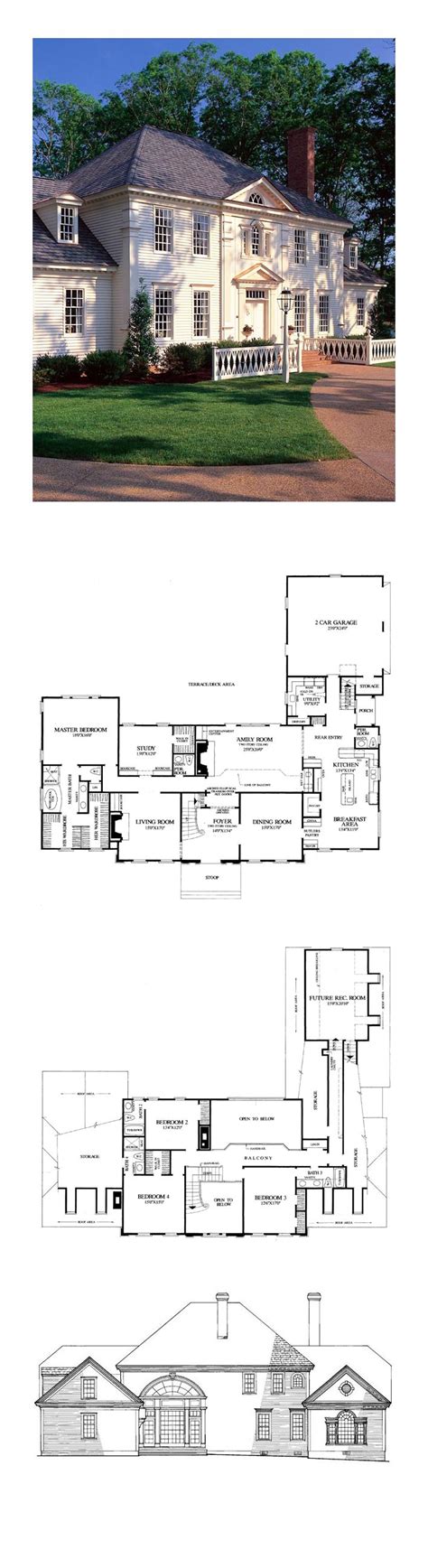 southern style house plan    bed  bath  car garage house plans mansion southern