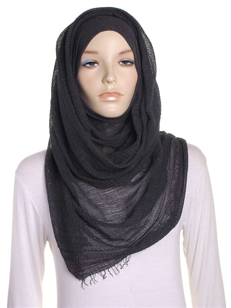 charcoal marl crinkle hijab hijab store  blue denim crinkles