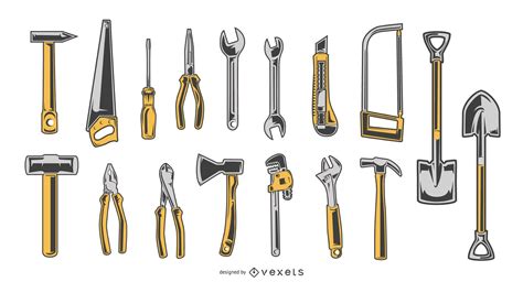 hand tool design collection vector