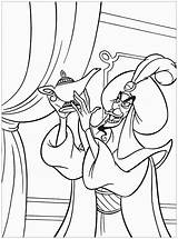 Jafar Aladdin Coloring Jasmine Pages Kids Disney Printable Genie Evil Simple Children sketch template