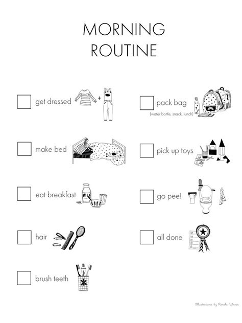 morning routine chart  printable morning routine chart morning