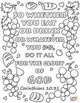Coloring Do God Glory Pages Drink Eat Whatever Whether So Corinthians 31 Colouring Bible Verse Kids Printable Drawing Choose Board sketch template