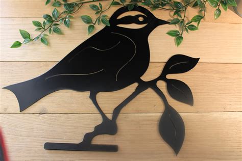 Metal Bird On Branch Wall Art Quirky Garden Or Home Etsy