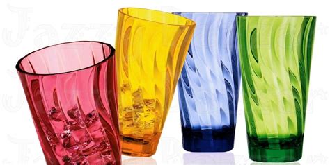 8 acrylic drinking water drink glasses coloured plastic retro tumblers