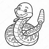 Snake Coloring Pages Rattlesnake Book Cartoon Vector Stock Drawing Ksenya Savva Illustration Getdrawings Getcolorings Color Rattle Depositphotos sketch template