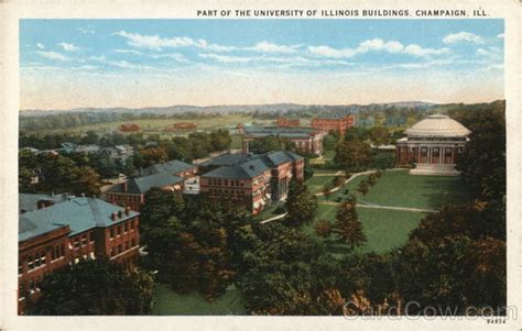 part   university  illinois buildings champaign il postcard