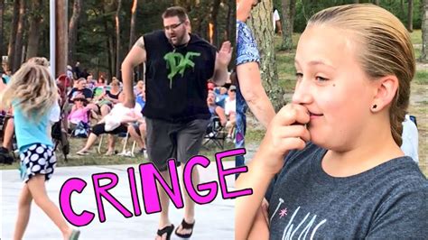 dad embarrasses teenage daughter with cringe festival dancing youtube