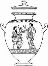 Greek Vase Ancient Coloring Clipart Pages Drawing Clip Greece Etc Vases Usf Edu Sketch Pottery Gif Template Cliparts Drawings Sketchite sketch template