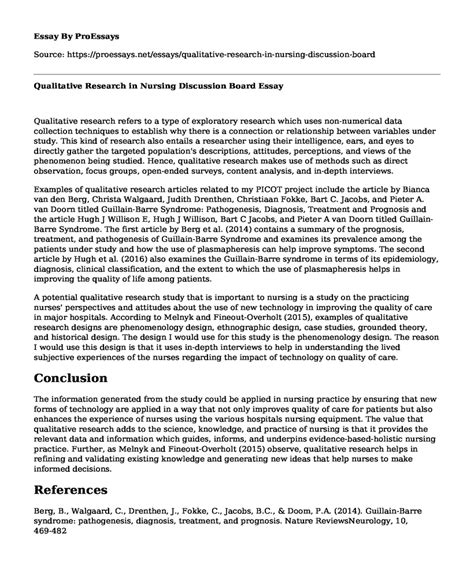 qualitative research  nursing discussion board  essay term