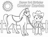 Cowboy Coloring Pages Horse Western Printable Book Kids Cowboys Drawing Birthday Cowgirl Print Color Colouring Dallas Pdf Cartoon Childrens Getcolorings sketch template