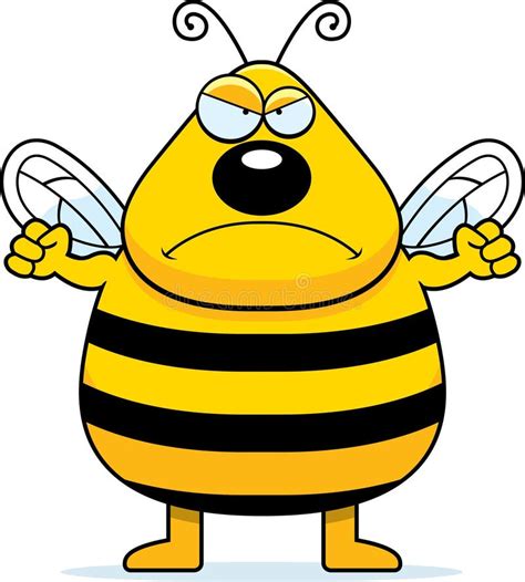 angry bee stock vector illustration  furious cartoon