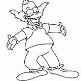Clown Krusty Simpson Colorier Hugolescargot Treehouse Calcar sketch template
