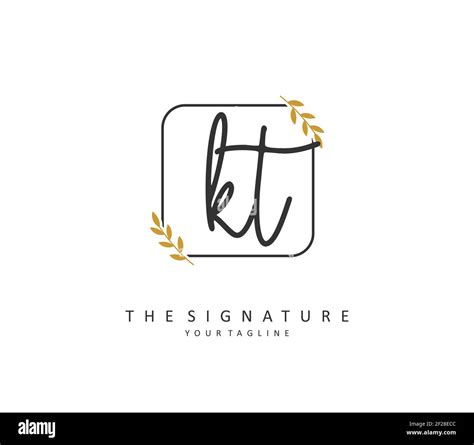 k t kt initial letter handwriting and signature logo a concept