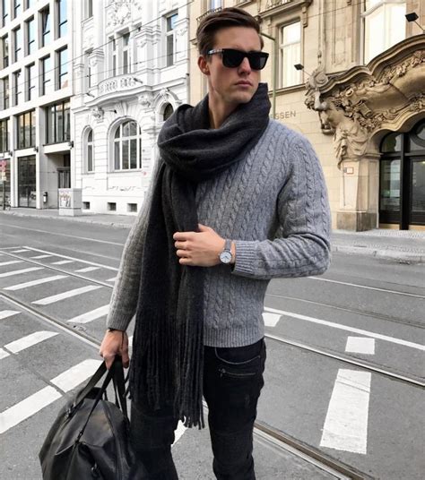 mens guide  scarf   tie  scarf outfit ideas  images
