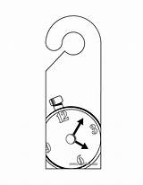 Door Hanger Coloring Clock Pages Print Color Online sketch template