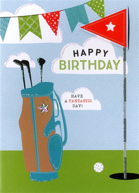 happy birthday golf greeting card cards