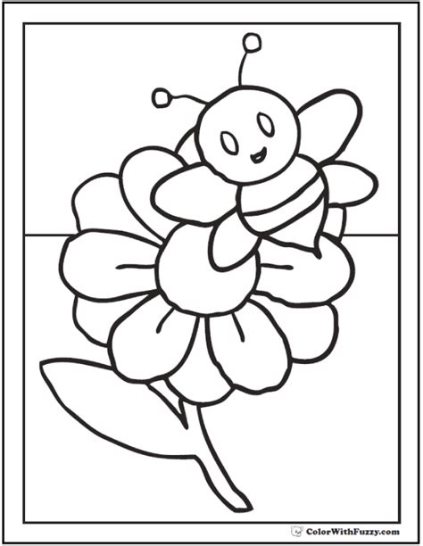 bee  flower coloring pages