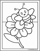 Coloring Bee Pages Flower Bumblebee Flowers Printable Honey Cute Colorwithfuzzy Hives sketch template