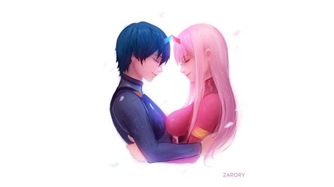 Darling In The Franxx Red Horn Zero Two Blue Horn Hiro