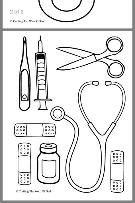 doctor bag craft template sketch coloring page