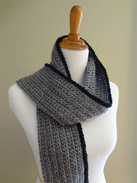 fiber flux  crochet patternoutline ribbed scarf
