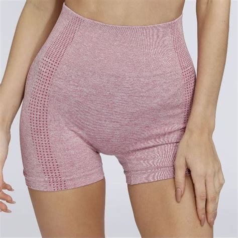 normov seamless women shorts solid fitness high waist push up dot