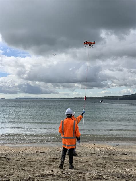 drone swoops   aid safeswim water sampling ourauckland
