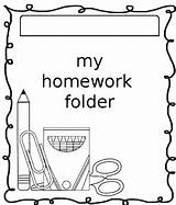 Homework Cover Folder Sheet Kindergarten Subject Grade sketch template