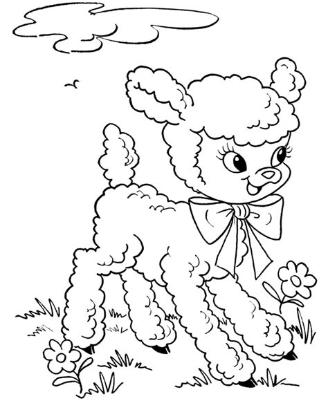 bluebonkers  printable easter lamb coloring page sheets  cute